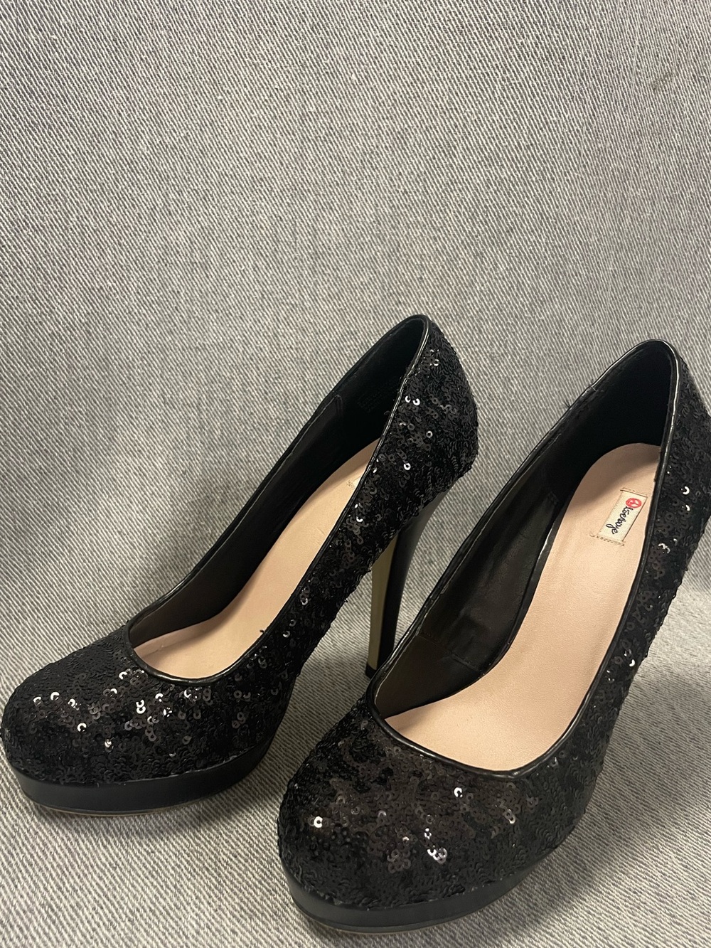 Beautiful Olsenboye Oparys Black Sequin High Heels